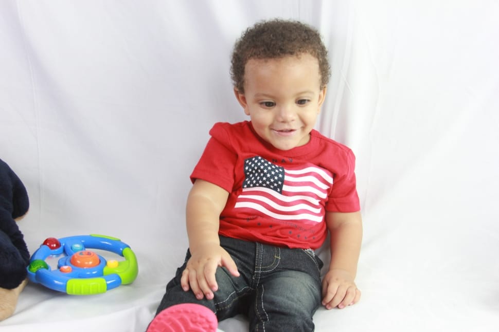 boy's red u.s. american printed crew neck shirt free image | Peakpx