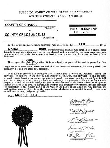 County &quot;divorce decree&quot; | Divorce, Los angeles county, County